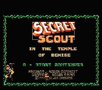 Secret Scout in the Temple of Demise (USA) (Beta) (Unl) screen shot title